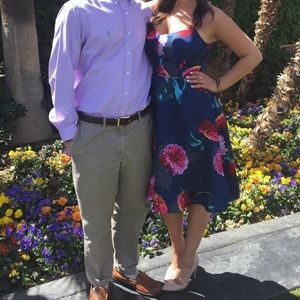 Navy Floral Banana Republic Dress